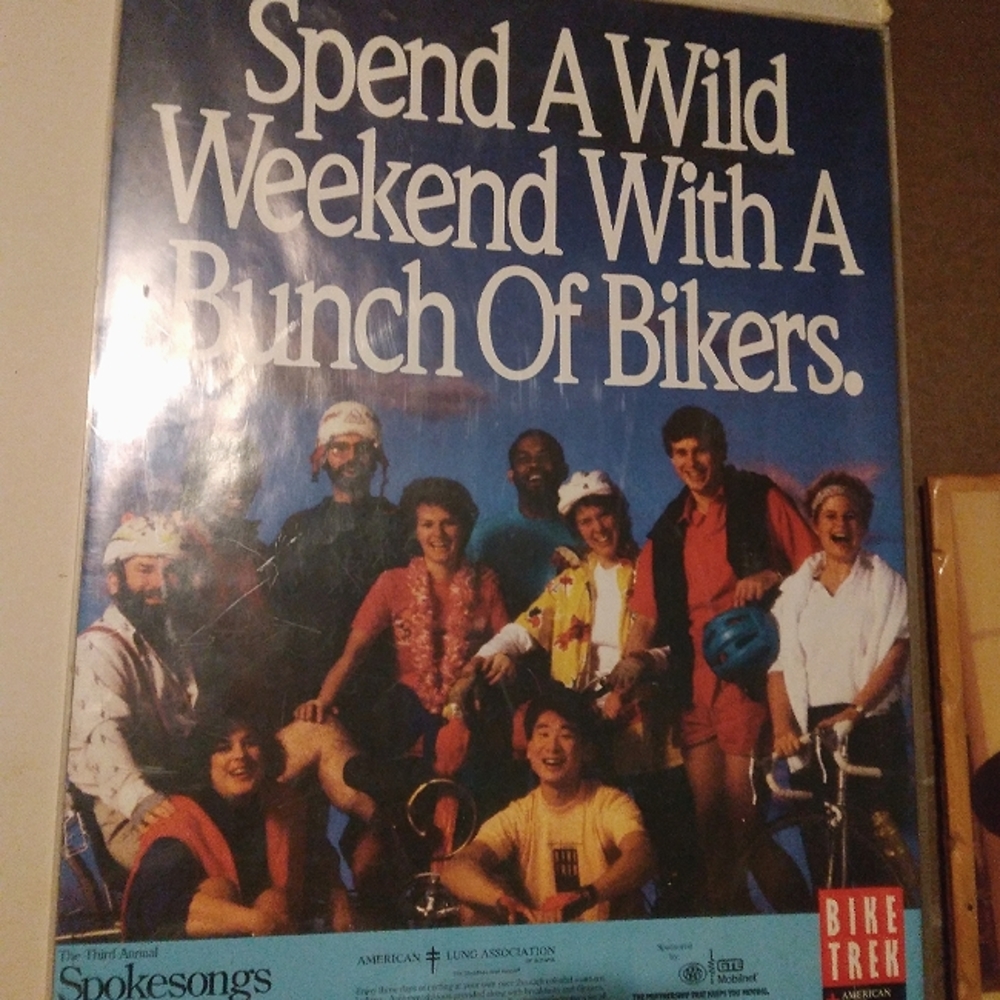 Vintage Bicycle Poster 1989 Actually Really Funny